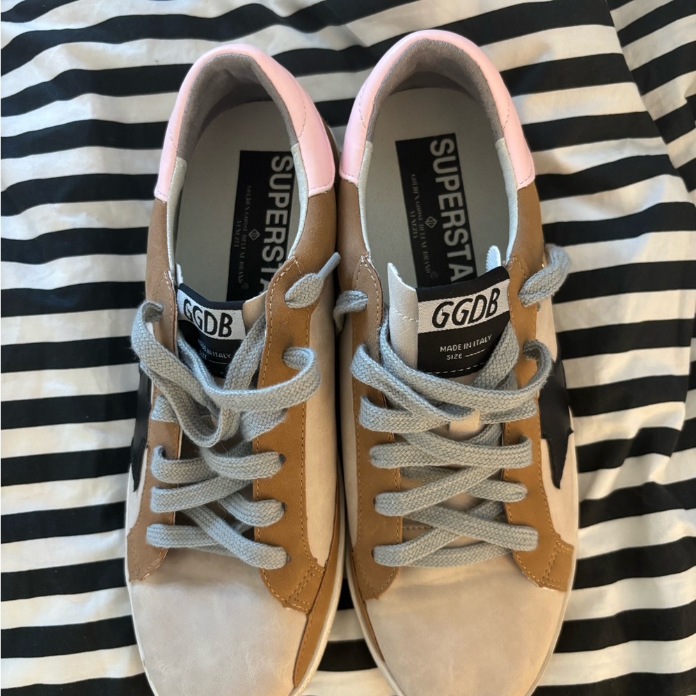 Women's Superstar Sneakers - Pink and Tan